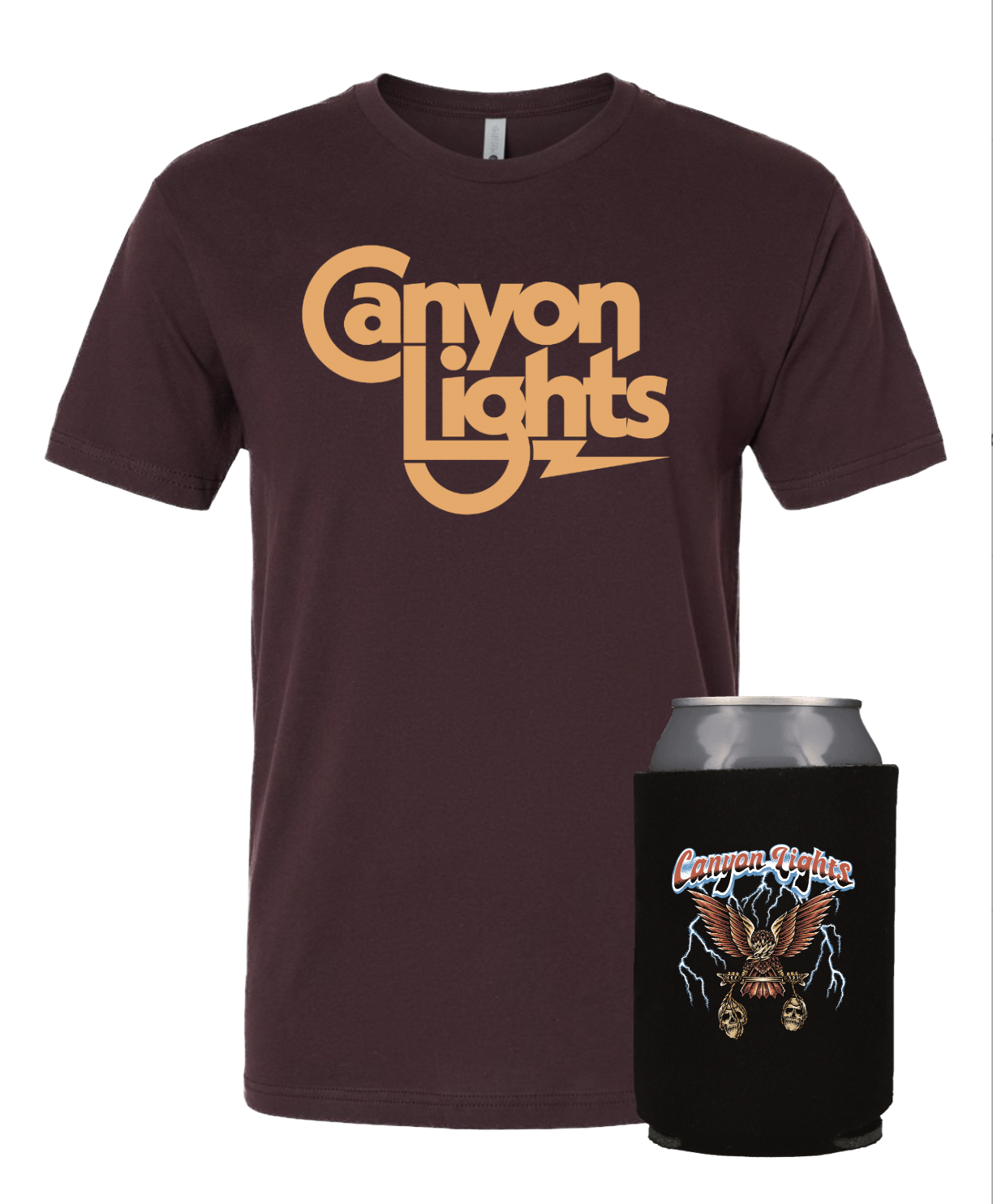 Oxblood Lightning T Shirt and Koozie Bundle